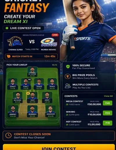 CRIC7 (cric7 apk) fantasy cricket & matchday visual 3